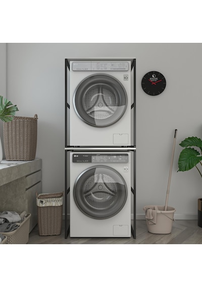 Bakbudaiyi Çamaşır Kurutma Makinesi Dolabı Velid Byzsyh 180 070 60 Mat Suntalam Metal Siyah Boya Beyaz - Siyah Bakbudaiyi Çamaşır Kurutma Makinesi Dolabı Velid Byzsyh 180 070 60 Mat Suntalam Metal Siyah Boya Beyaz - Siyah