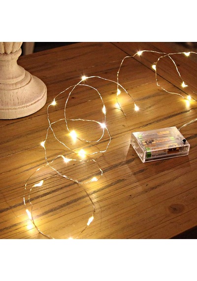 Pilli Peri Led Işık Yılbaşı Ağaç Bahçe 5m Tel Işık Gün Işığı