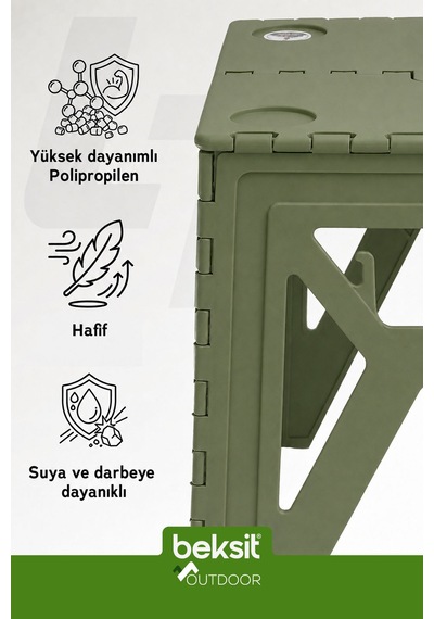 Outdoor Herkül D Katlanır Masa Haki Yeşil Yeşil Yeşil