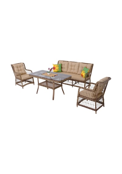 Lavida Bahçe Oturma Takımı Rattan Bahçe Balkon Takımı 3+1+1 Ve Sehpa Diğer