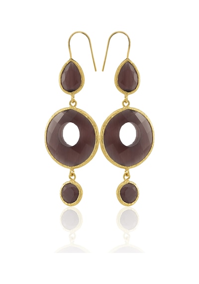 Kadir Jewellery 22 Ayar Altın Kaplama Kadın Sallantılı Küpe -el İşçiliği Ve Hipoalerjenik Küpe Kehribar 68550822