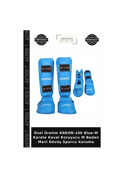 Özel Üretim Krkor-100 Blue-m Karate Kaval Koruyucu M Beden Mavi Dövüş Sporcu Koruma