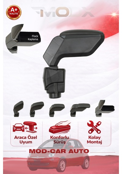 Fiat 500/500c 2007-2013 Araca Özel Üretim Kol Dayama Kolçak Vidasız A+