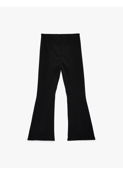 Koton Scuba Kumaş Slim Fit İspanyol Paça Tayt Siyah 6sak80022ek Siyah