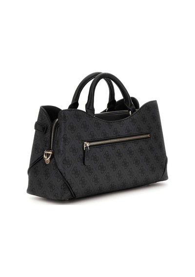 Guess Kadın Monogram Desenli Kanat Detaylı El Çantası - Antrasit Antrasit