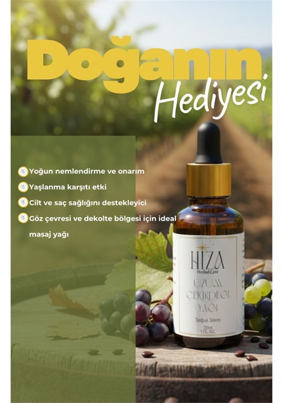 Hiza Herbal Care Doğal Üzüm Çekirdeği Yağı 30 ML