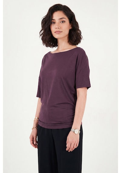 Lela Standart Fit Drape Detaylı Yarasa Kol T Shirt Bayan T Shirt 5866962 Mürdüm Lela Standart Fit Drape Detaylı Yarasa Kol T Shirt Bayan T Shirt 5866962 Mürdüm