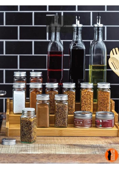 3 Katlı Bambu Stand Organizer, Baharatlık Düzenleyici