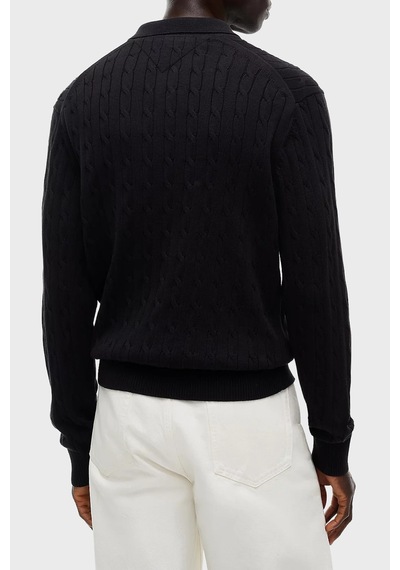 Tommy Hilfiger Örgü Desenli Triko Düğmeli Polo Yaka Kazak Erkek Kazak Mw0mw41955 Bds Siyah Tommy Hilfiger Örgü Desenli Triko Düğmeli Polo Yaka Kazak Erkek Kazak Mw0mw41955 Bds Siyah
