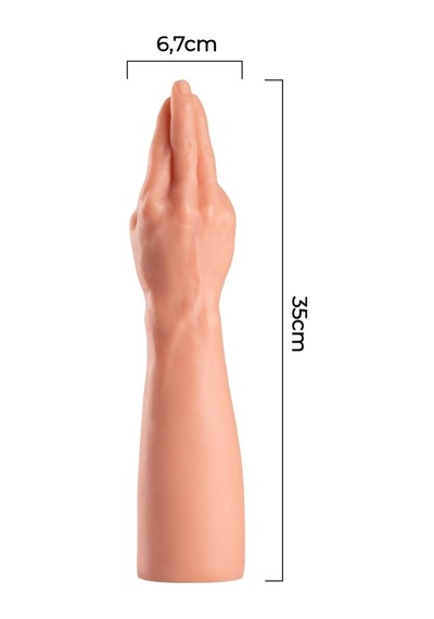 35 Cm Dev Boy Ekstra Kalın Realistik El Tasarımlı Dildo Ten Rengi Çok Renkli