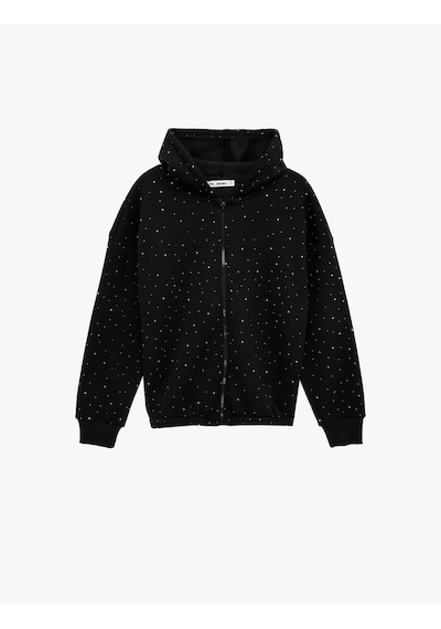 Koton Taş Detaylı Şardonlu Uzun Kollu Kapüşonlu Fermuarlı Sweatshirt Siyah 6sal10412ık Siyah Koton Taş Detaylı Şardonlu Uzun Kollu Kapüşonlu Fermuarlı Sweatshirt Siyah 6sal10412ık Siyah