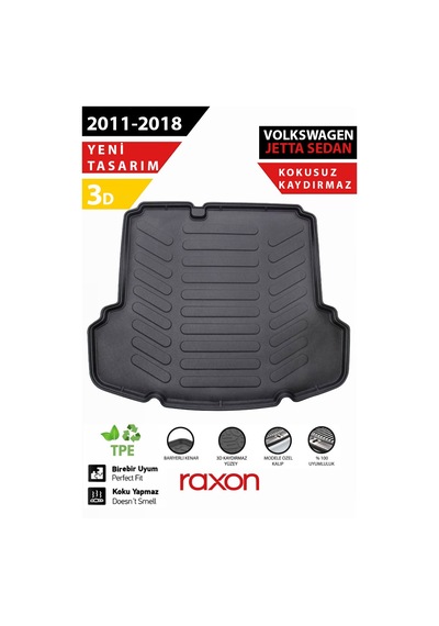 Volkswagen Jetta Sd Cepli 2011-2018 Bagaj Havuzu 3d Özel Kalıp Su Geçirmez, Kaymaz, Tam Uyum
