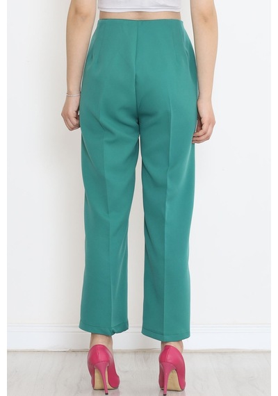 Mokashopin - Beli Pensli Pantolon Koyuyeşil - 20857.683. 001