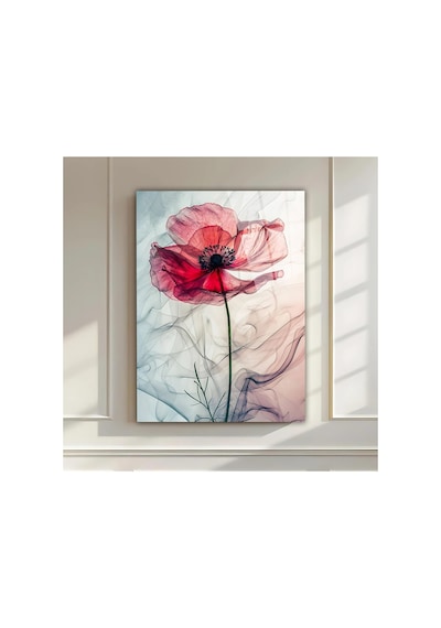Pembe Çiçek Cam Tablo Zarif Ve Minimalist Modern Dekoratif Duvar Tablosu Çiçek Temalı Dekoratif Duvar Tablosu, Salon Ve Yatak Odası Dekoru,