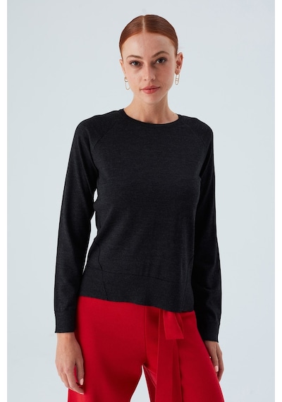 Peraluna Vanessa Pullover Merino Yünlü Yanları Yırtmaçlı Ince Kadın Triko Kazak Antrasit Melanj-antrasit Antrasit Peraluna Vanessa Pullover Merino Yünlü Yanları Yırtmaçlı Ince Kadın Triko Kazak Antrasit Melanj-antrasit Antrasit