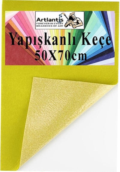 Yapışkanlı Keçe 50x70 Cm 1 Adet 2.0 Mm Kendinden Yapışkanlı Renkli Hobi Keçesi Elişi Keçe Kumaşı Anasınıfı Kreş Etkinlik Sarı