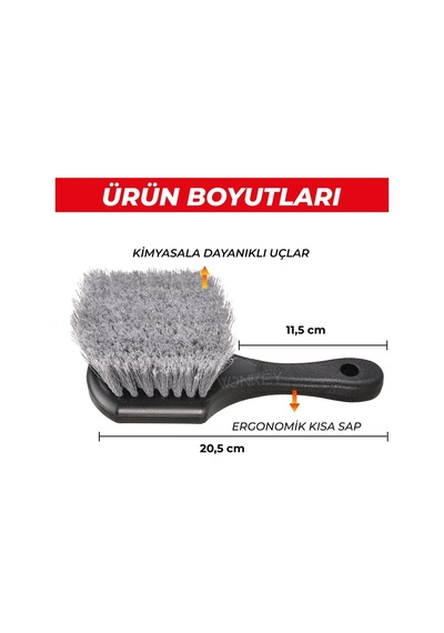 Yumuşak Çizmez Araba Lastik Jant Yıkama Fırçası Oto Paspas Davlumbaz Detaylı Temizleme Fırça