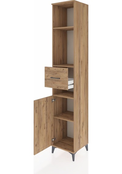 Hyperion Dolap 4 Raflı Tek Çekmeceli Tek Kapaklı 44x44x243 Ça... Çam Hyperion Dolap 4 Raflı Tek Çekmeceli Tek Kapaklı 44x44x243 Ça... Çam