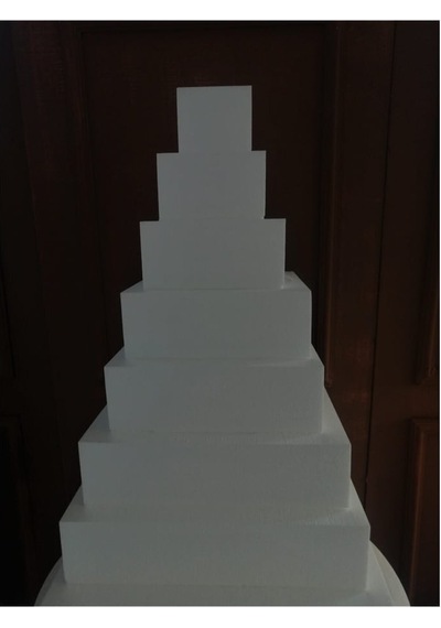 7 Katlı Strafor Maket Pasta Kare 40-35-30-25-15-10 Cm
