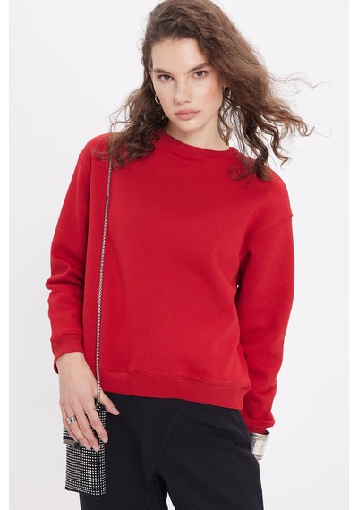 Tudors Kadın Oversize Geniş Kesim Pamuklu Bisiklet Yaka Kırmızı Sweatshirt-39924 Kırmızı Tudors Kadın Oversize Geniş Kesim Pamuklu Bisiklet Yaka Kırmızı Sweatshirt-39924 Kırmızı
