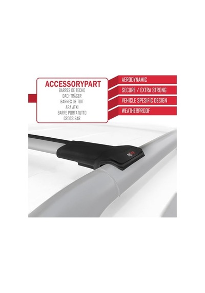 Accessorypart Dacia Duster 2014-2018 Arası İle Uyumlu Fly Model Ara Atkı Tavan Barı Gri