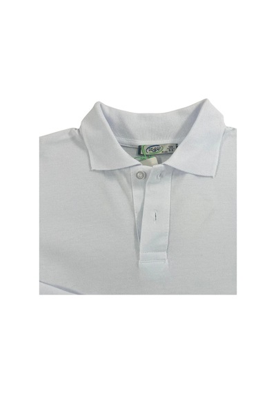 Polo Yaka Basic Erkek Çocuk Sweatshirt-91028 Beyaz