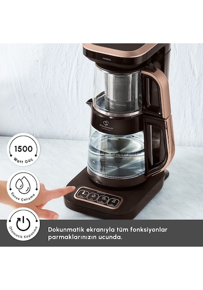 Karaca Çaysever Robotea Pro Connect 4 In 1 Konuşan Otomatik Cam Çay ve Filtre Kahve Demleme Makinesi