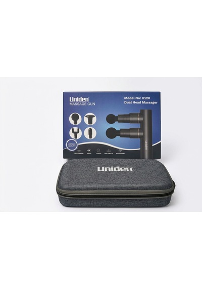 Uniden X120 Çift Başlı 60watt Mini Çantalı Masaj Tabancası Masaj Aleti Siyah