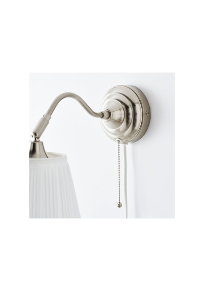 Ikea Årstıd Duvar Lambası, Beyaz-nikel Kaplama, 38 Cm