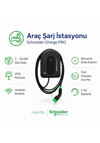 Schneider Electric Evlink Charge Pro Evb4s22nc0 22 Kw Elektrikli Araç Şarj İstasyonu 7 Metre Kablolu 32a Ayarlanabilir 7kw - 11kw - 22kw Schneider Electric Evlink Charge Pro Evb4s22nc0 22 Kw Elektrikli Araç Şarj İstasyonu 7 Metre Kablolu 32a Ayarlanabilir 7kw - 11kw - 22kw