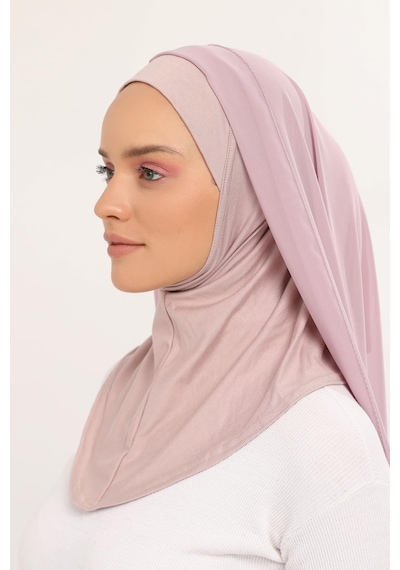 Altobeh Hazır Lüks Pratik Hijablı Şifon Şal Pudra