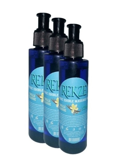 Rekze Erkeklere Kadınlara Özel Vanilya Aromalı Masaj Yağı Pure Edible Vanilla Flavor Massage Oil 125ml 3 Adet