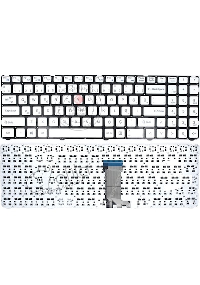 Casper Uyumlu Nirvana C600.7200-8D30X-S Notebook Klavyesi Beyaz Tr