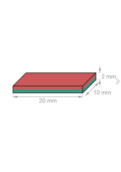 10 Adet 20x10x2 Köşeli Neodyum Mıknatıs Magnet
