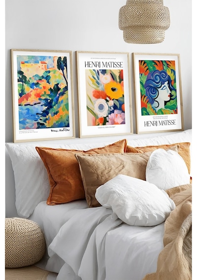 Huhuli Ahşap Çerçeveli Henri Matisse Tablo Seti Huhu536
