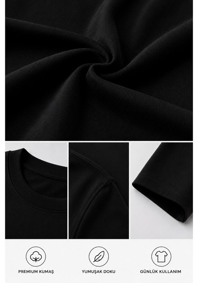 Masion Rae Erkek Premium Siyah Oversize Tişört Nefes Alan Yumuşak Dokulu Terletmeyen Rahat Kalıp Basic
