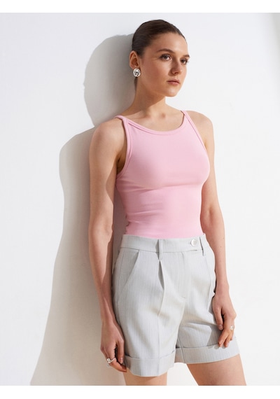 Dilvin 32774 Halter Yaka Top-toz Pembe
