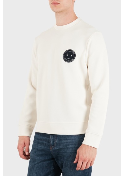 Armani Exchange Logolu Pamuklu Bisiklet Yaka Sweat Erkek Sweat Xm002929 Af16222 U0007 Kırık Beyaz
