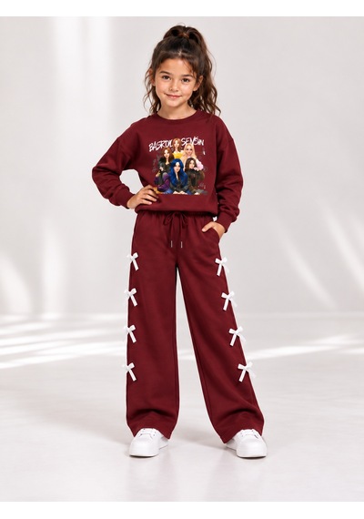 Kokoş Bebe Manifest Fiyonk Detaylı Kız Çocuk Takım - 5/10 Yaş - 31917 Kırmızı