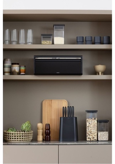 Brabantia Matt Black Köşeli Ekmek Kutusu Siyah
