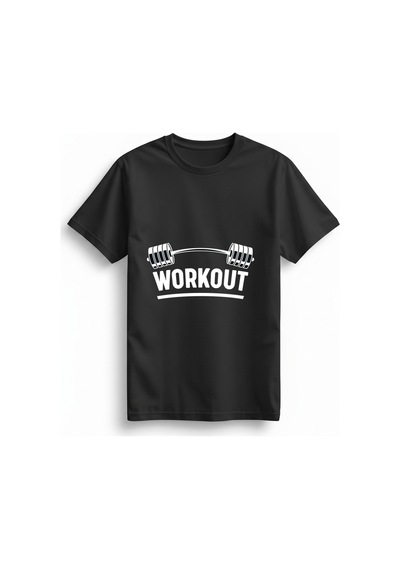 Paybuy Kadın Fitness Motivasyon Baskılı Kısa Kollu Tişört Spor Enerjisi Siyah