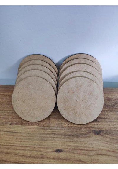 Ayrex Miracix 10 Adet Ahşap Supla 10 Cm Çap Ham Mdf 3 Mm Lazer Kesim Yuvarlak Kahverengi 10 X 10 Diğer
