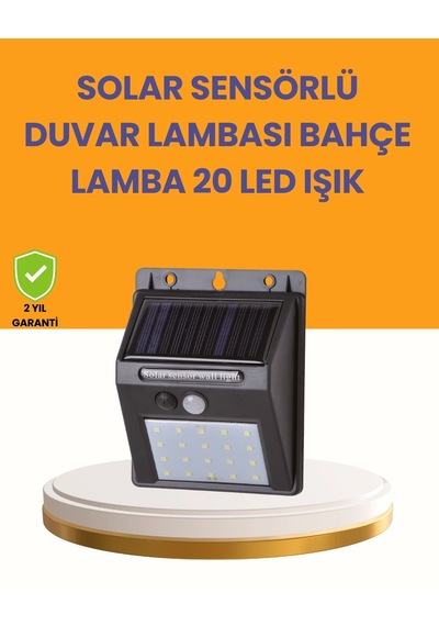 Hubrendy Tekno 20 Led Güneş Enerjili Hareket Sensörlü Dış Mekan Duvar Lambası