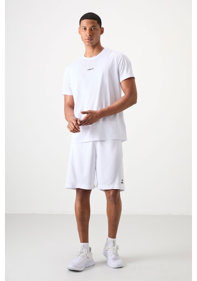 Tommy Life Beyaz Polyester Nefes Alan Dokulu İnce Esnek Standart Fit Erkek Performans T-shirt - 88384 Beyaz