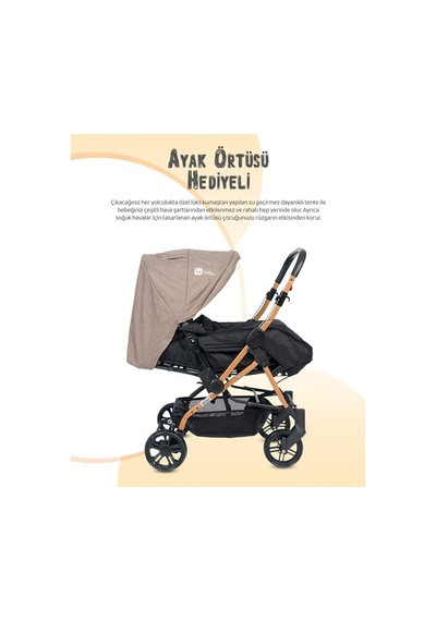 Lia Bebek 4 Baby Çift Yönlü Travel Sistem Bebek Arabası + Ayak Örtüsü İlkadım Bebe