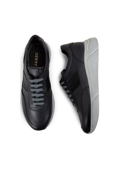 Deery Hakiki Deri Gri Erkek Sneaker Ayakkabı - 01963Mgrıe02 Gri