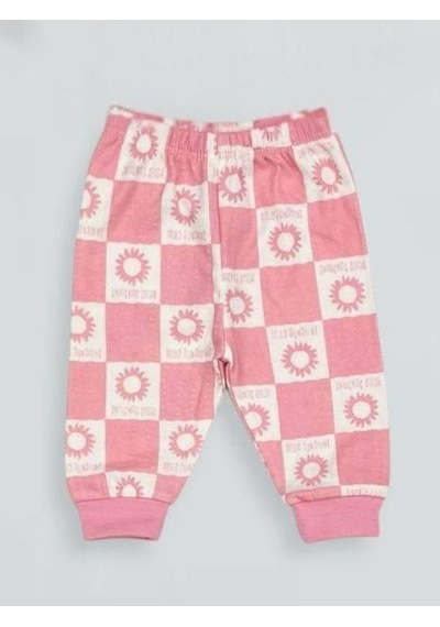 Breeze Kız Bebek Desenli Pamuklu Pijama Takım-15340 Pembe