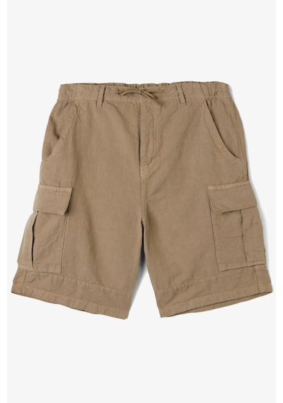 Lacoste Men's Relaxed Fit Brown Bermuda Shorts Erkek Kargo Cepli Rahat Kesim Pamuk Keten Şort Kahve