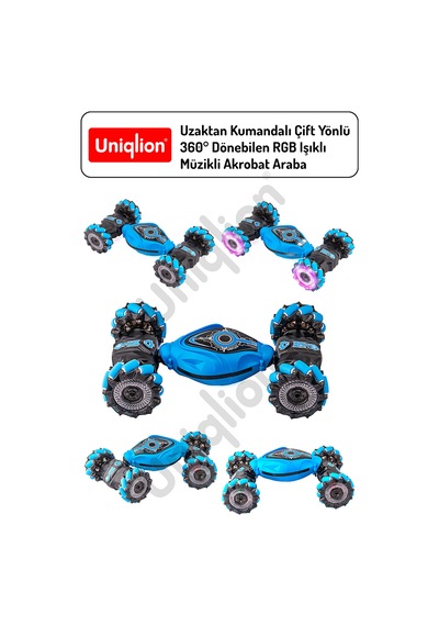Uzaktan Kumandalı Çift Yönlü 360 Dönebilen Rgb Işıklı Akrobat Araba
