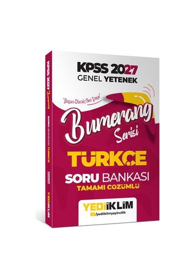 Yediiklim 2027 Kpss Genel Yetenek Bumerang Serisi Türkçe Tamamı Çözümlü Soru Bankası Yediiklim Yayınları